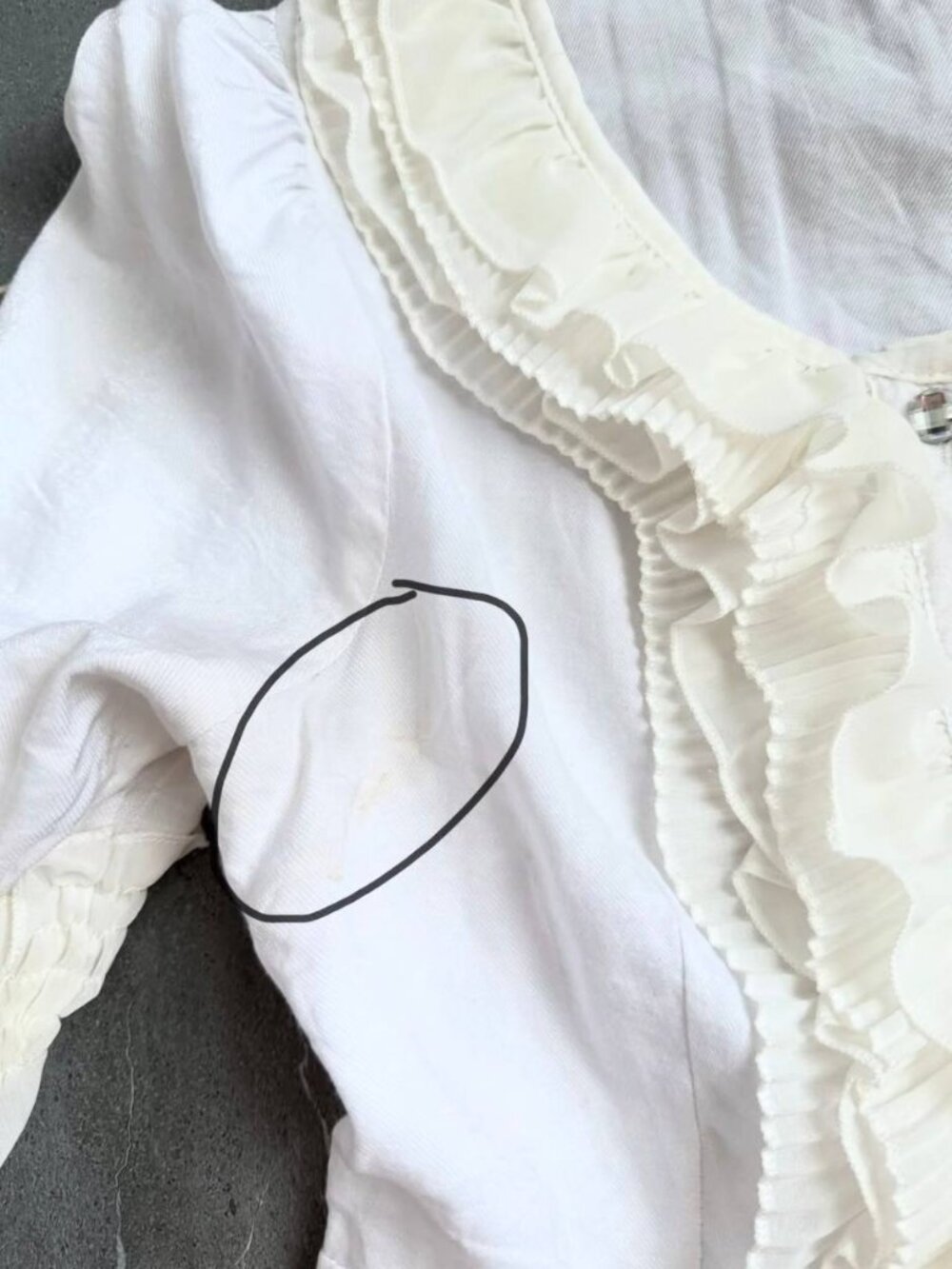 White Ruffle Peplum Blouse Long Sleeve Vintage Y2K Fairycore Cottagecore Top - Picture 4 of 4